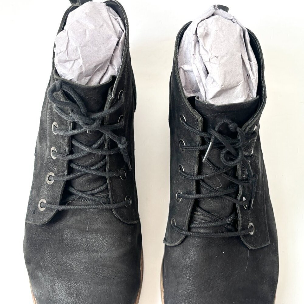 Diba Eli Black Suede Leather Combat Lace Up Women's Booties / Boots - sz 8 - Picture 7 of 16